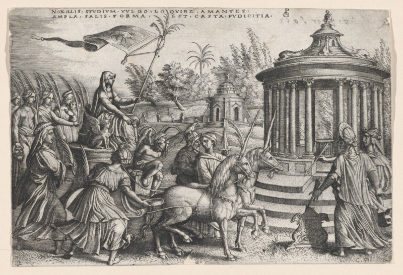 The Triumph of Chastity on Love, from the Triumphs of Petrarch. Creator: Georg Pencz.