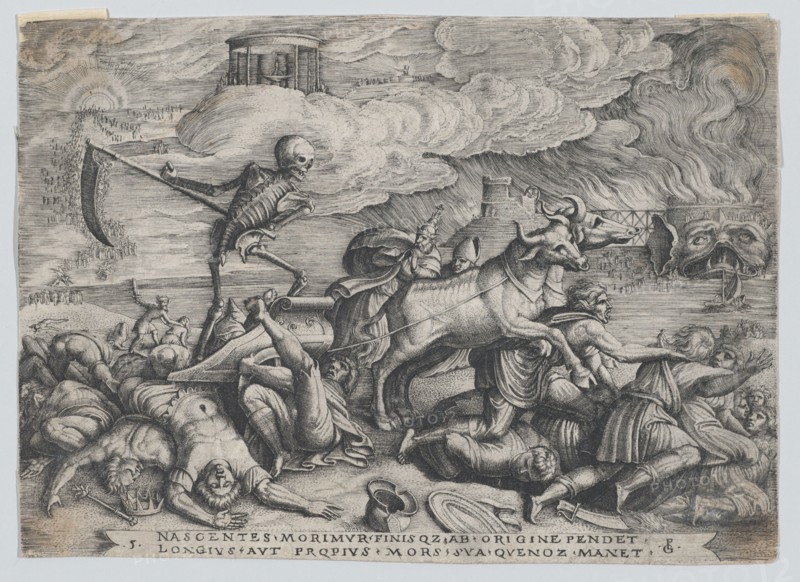 The Triumph of Death on Time, from The Triumph of Petrarch. Creator: Georg Pencz.