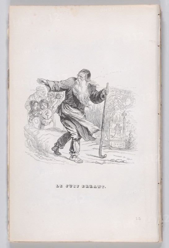 The Wandering Jew from The Complete Works of Béranger, 1836. Creator: Henry Isidore Chevauchet.