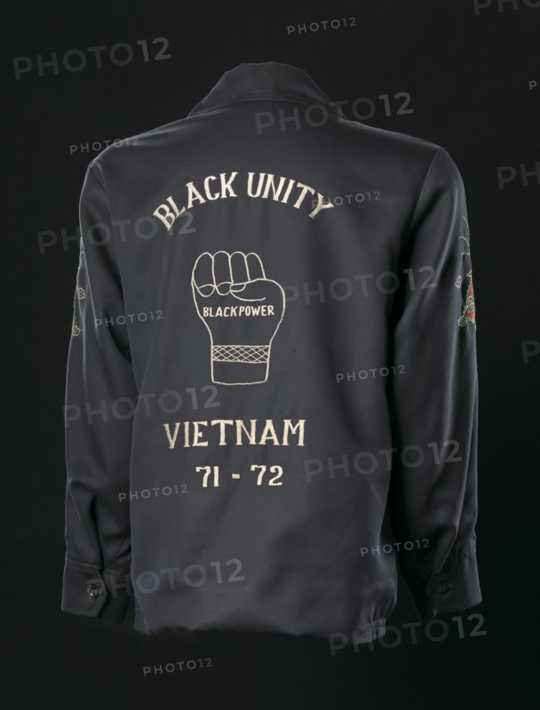 Vietnam tour jacket with Black Power embroidery, 1971-1972. Creator: Saha Union Group.