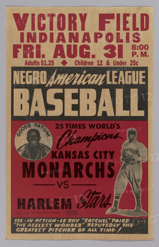 Poster advertising a game between the Kansas City Monarchs and the Harlem Stars, 1945. Creator: Unknown.