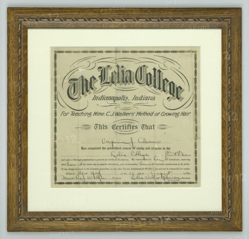 Diploma from The Lelia College, 1916. Creator: Unknown.
