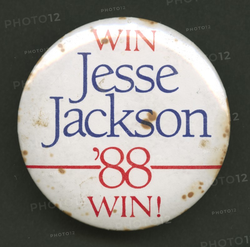 Pinback button for Jesse Jackson’s 1988 presidential campaign, 1988. Creator: Unknown.