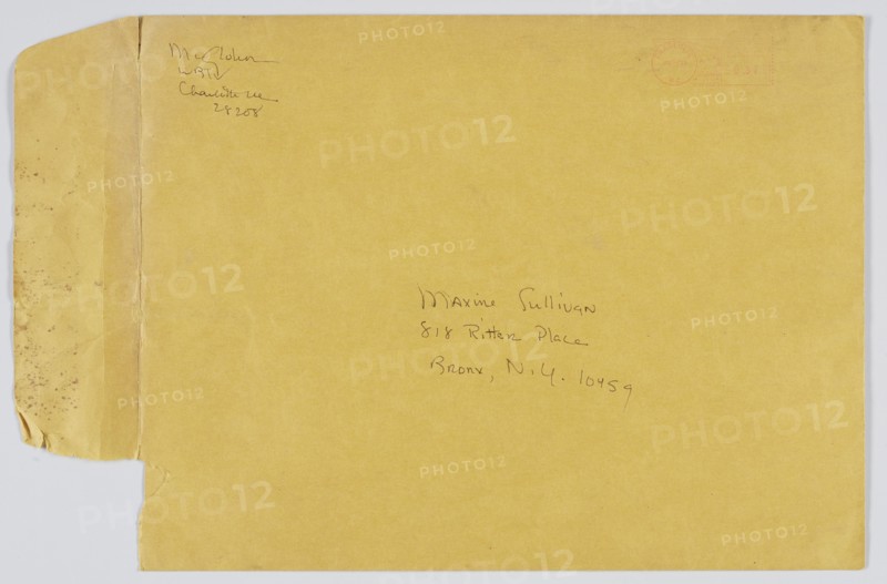 Envelope addressed to Maxine Sullivan, July 7, 1983. Creator: Unknown.