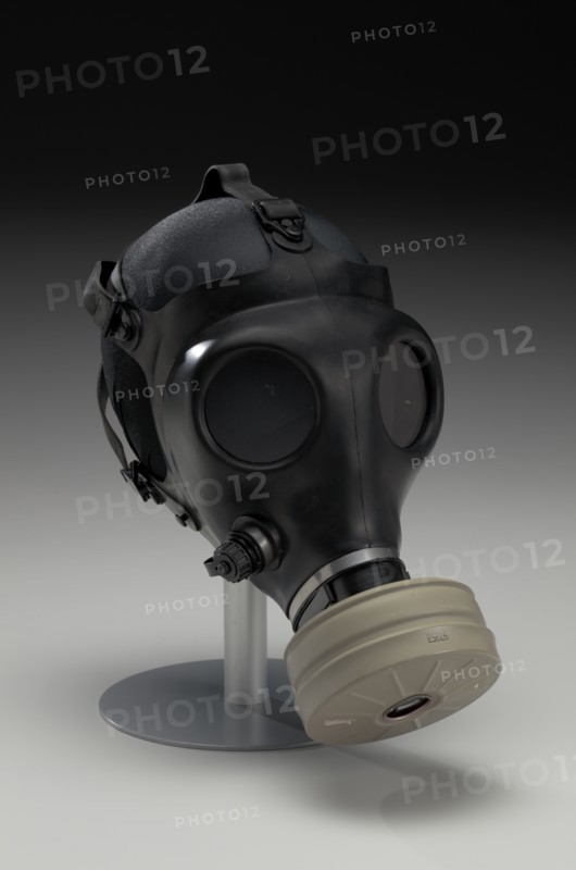 Gas mask with filter canister worn at demonstrations in Ferguson, Missouri, 2014. Creator: Shalon Chemical Industries Ltd..