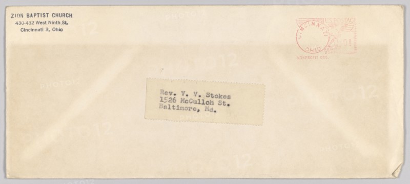 Envelope for The Nation's Prayer Call Vol. 2 No. 4, 1956-1957. Creator: Unknown.