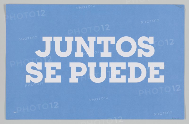 Poster from Women's March on Washington reading "Juntos se puede", 2017. Creator: Unknown.