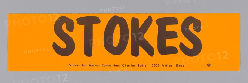 Bumper sticker endorsing Carl Stokes for Mayor of Cleveland, ca. 1967. Creator: Unknown.