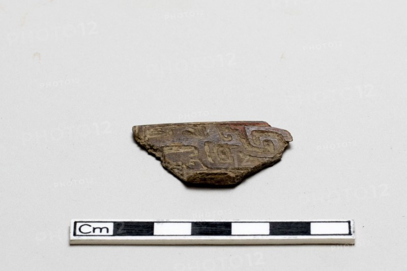 Bone, decorated fragment, Shang dynasty, ca. 1600 - ca. 1050 BCE. Creator: Unknown.