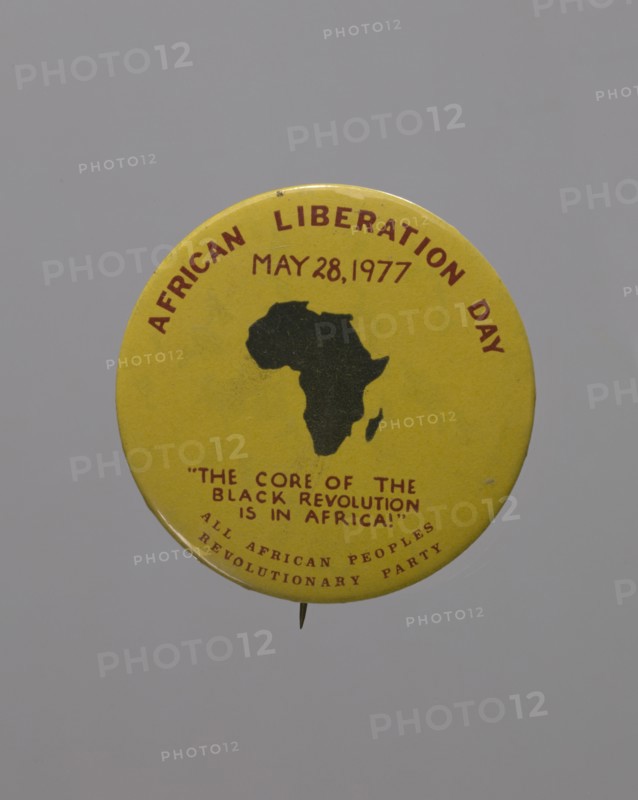 Pinback button promoting African Liberation Day, 1977. Creator: Unknown.