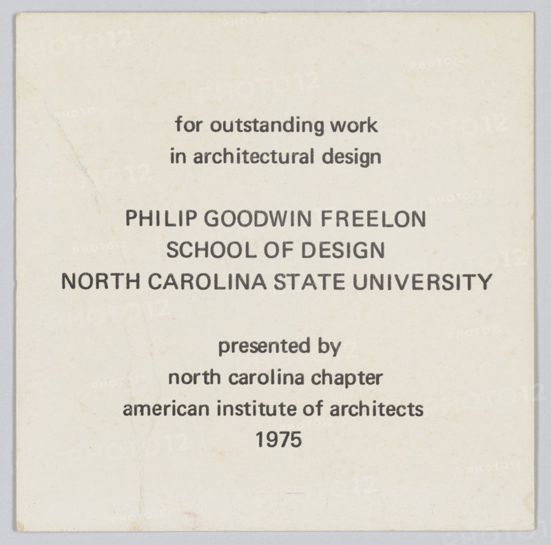 Card honouring Philip Goodwin Freelon, 1975. Creator: Unknown.