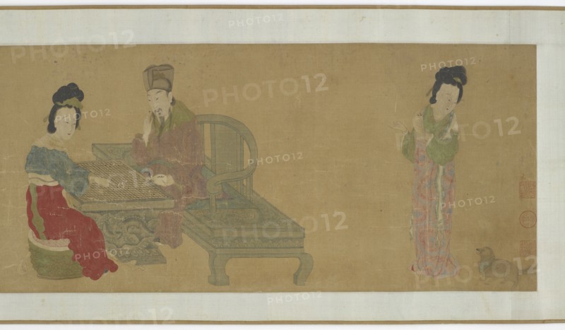 Emperor Minghuang and Consort Yang Playing Weiqi, Ming or Qing dynasty, (17th century?). Creator: Unknown.