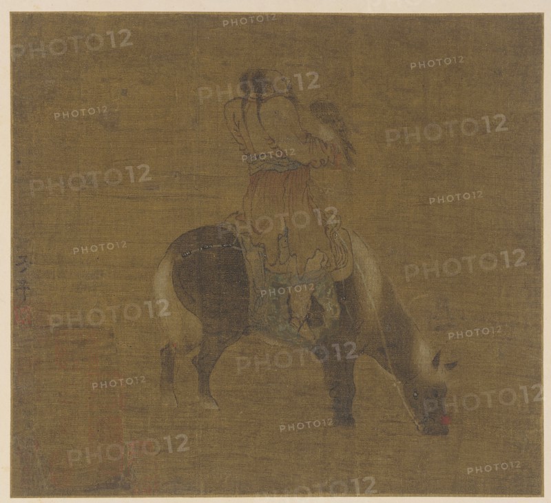 A Tartar horseman with a hawk, Ming dynasty, 1368-1644. Creator: Unknown.