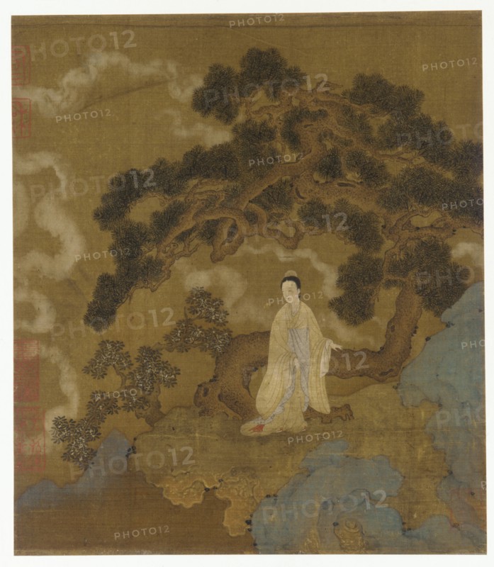 Lady Under a Gnarled Pine Tree, Ming dynasty, 16th century. Creator: Unknown.