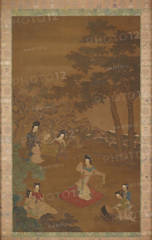 Dancer and Musicians in a Garden, Qing dynasty, 18th century. Creator: Unknown.
