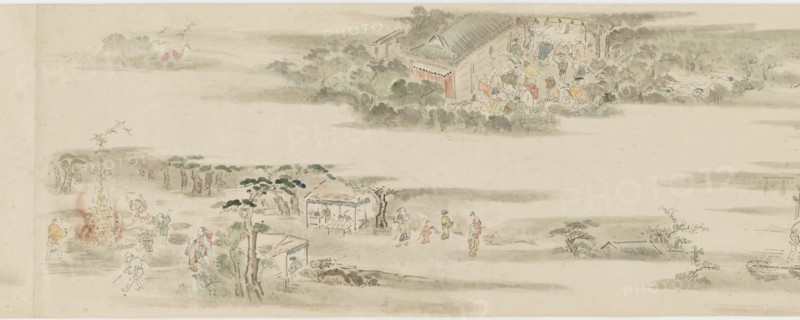 Pastimes and occupations of the twelve months, Edo period, late 17th-early 18th century. Creator: Hanabusa Itcho.