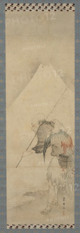 The fisherman Hakuryo and Mount Fuji, Edo period, 1770-1820. Creator: Hishikawa Sori.