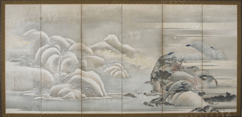Landscape: two of the four seasons; autumn and winter, Edo period, late 18th-early 19th century. Creator: Hishikawa Sori.