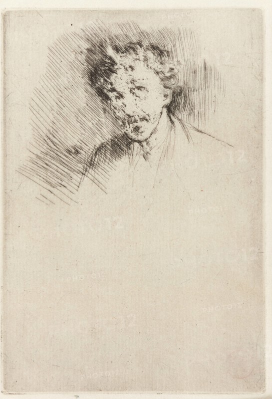 Whistler with the White Lock, 1879. Creator: James Abbott McNeill Whistler.