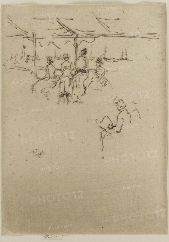 The Landing Stage, Cows, 1887. Creator: James Abbott McNeill Whistler.