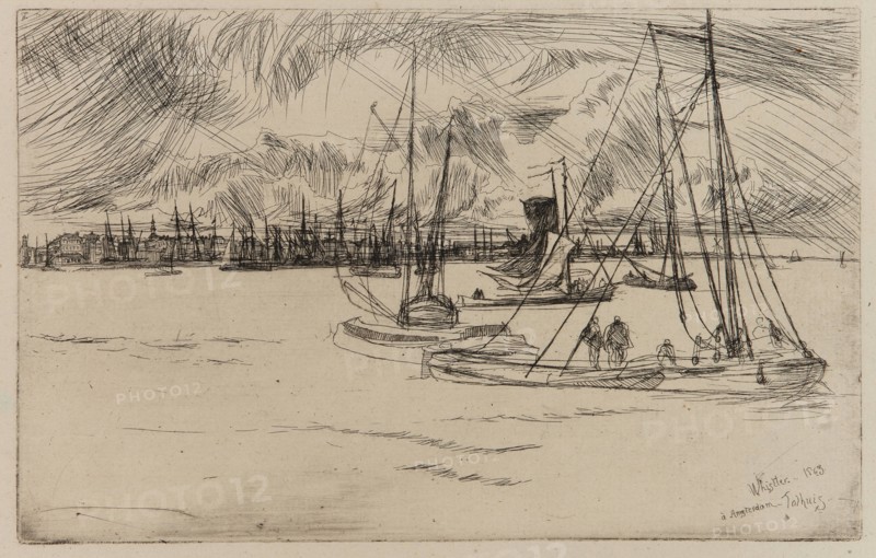 Amsterdam, from the Tolhuis, 1863. Creator: James Abbott McNeill Whistler.