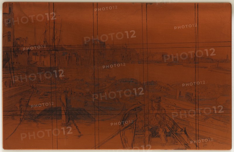 Etching plate: The Pool, 1859. Creator: James Abbott McNeill Whistler.
