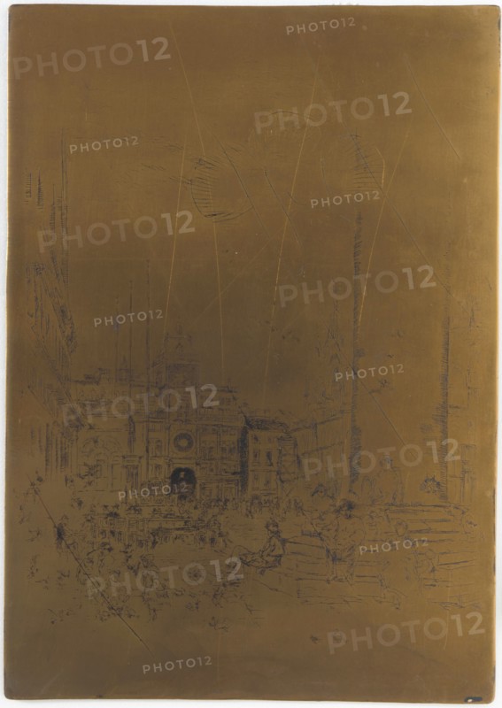 Cancelled Printing Plate for The Piazzetta, 1879-1880. Creator: James Abbott McNeill Whistler.