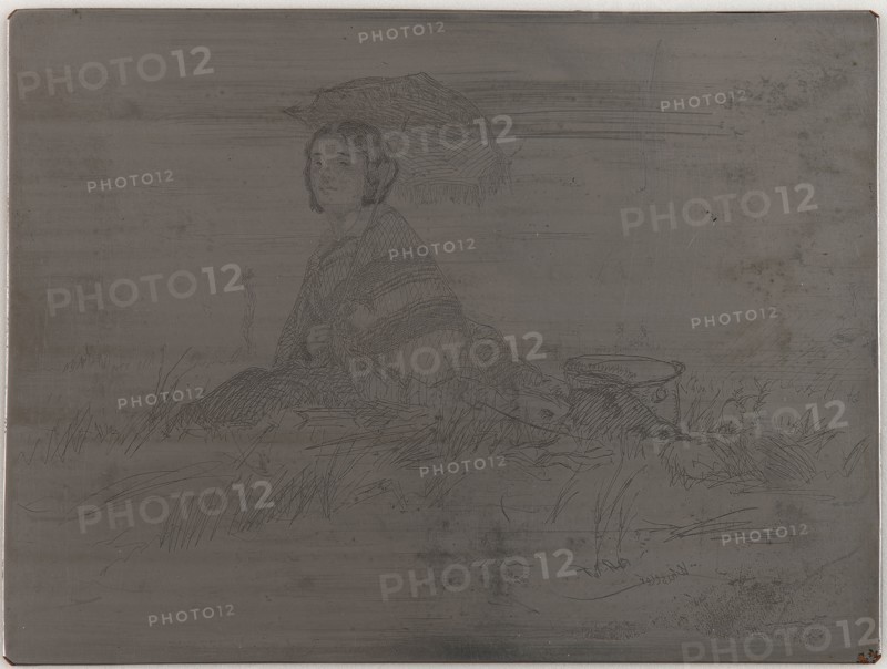 En Plein Soleil. Uncancelled plate from Twelve Etchings from Nature (The French Set), 1858. Creator: James Abbott McNeill Whistler.