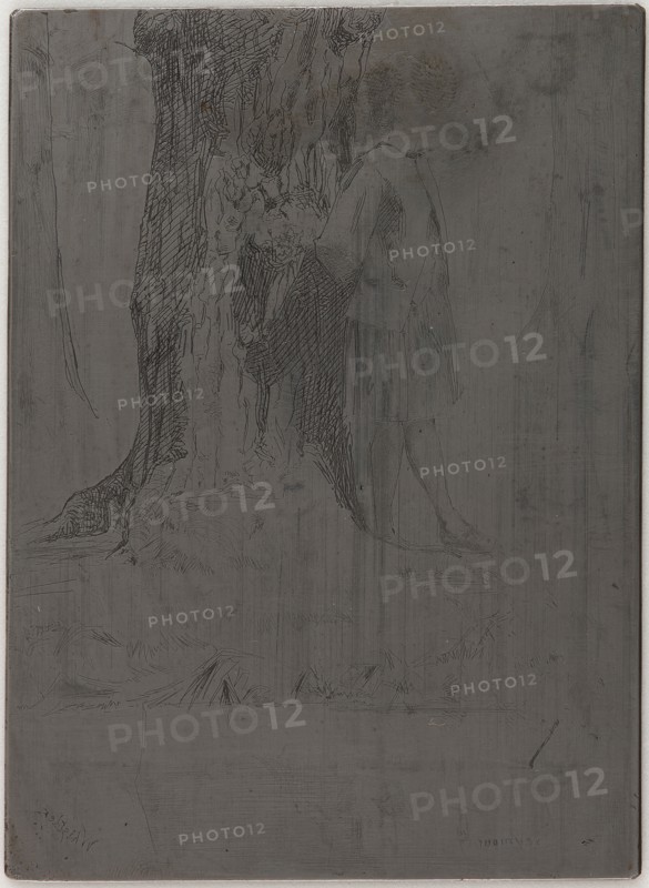 Seymour Standing under a Tree, 1859. Creator: James Abbott McNeill Whistler.
