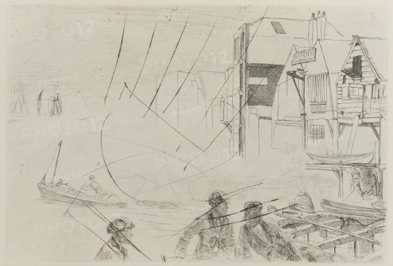 Stevens' Boat Life, 1859. Creator: James Abbott McNeill Whistler.