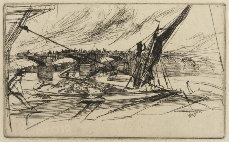 Vauxhall Bridge, 1861. Creator: James Abbott McNeill Whistler.