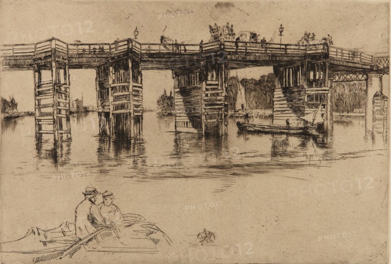 Old Putney Bridge, 1879. Creator: James Abbott McNeill Whistler.