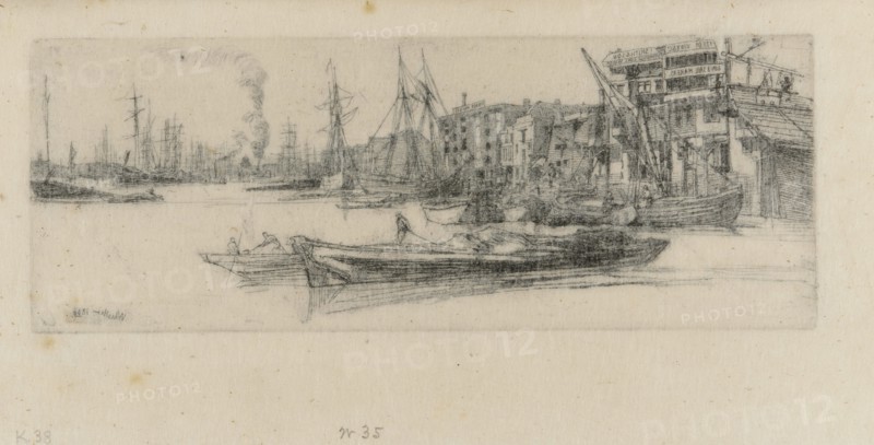 Thames Warehouses, 1859. Creator: James Abbott McNeill Whistler.