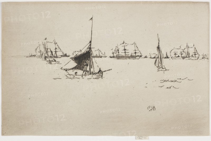 Her Majesty's Fleet: Evening, 1887. Creator: James Abbott McNeill Whistler.