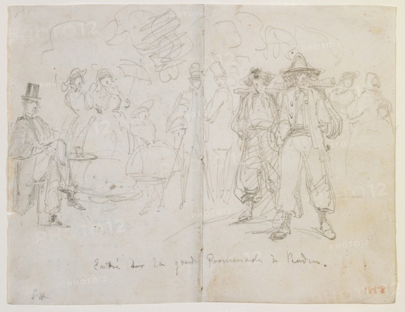 Entré sur la Grande Promenade à Baden, 1858. Creator: James Abbott McNeill Whistler.