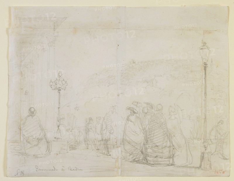 Promenade à Baden, 1858. Creator: James Abbott McNeill Whistler.