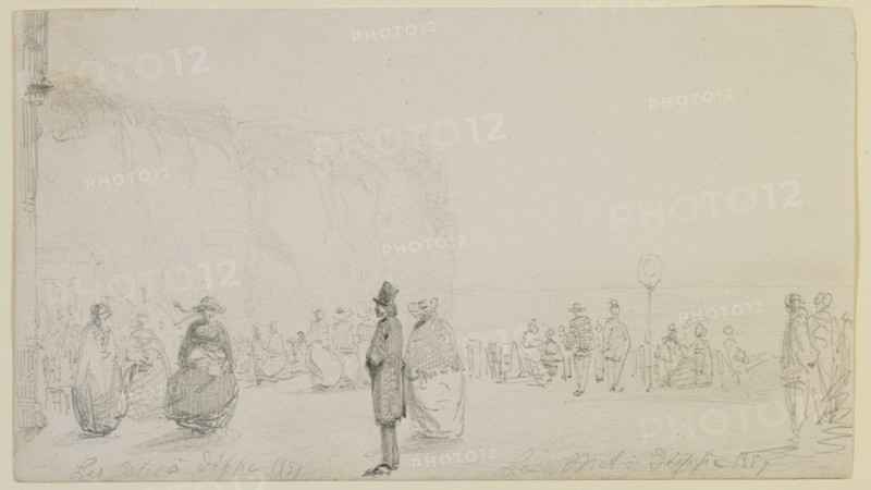Les Côtes à Dieppe, 1857. Creator: James Abbott McNeill Whistler.