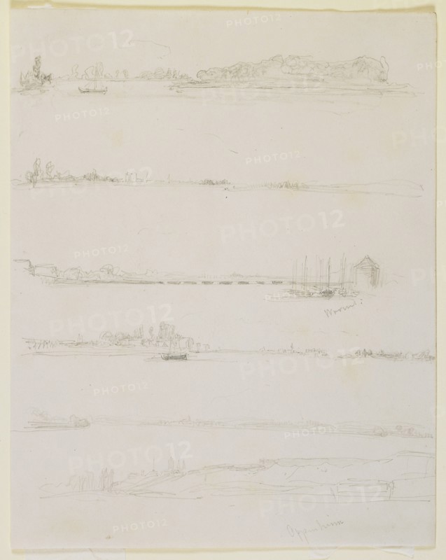 The Rhine , near Worms and Oppeheim, 1858. Creator: James Abbott McNeill Whistler.