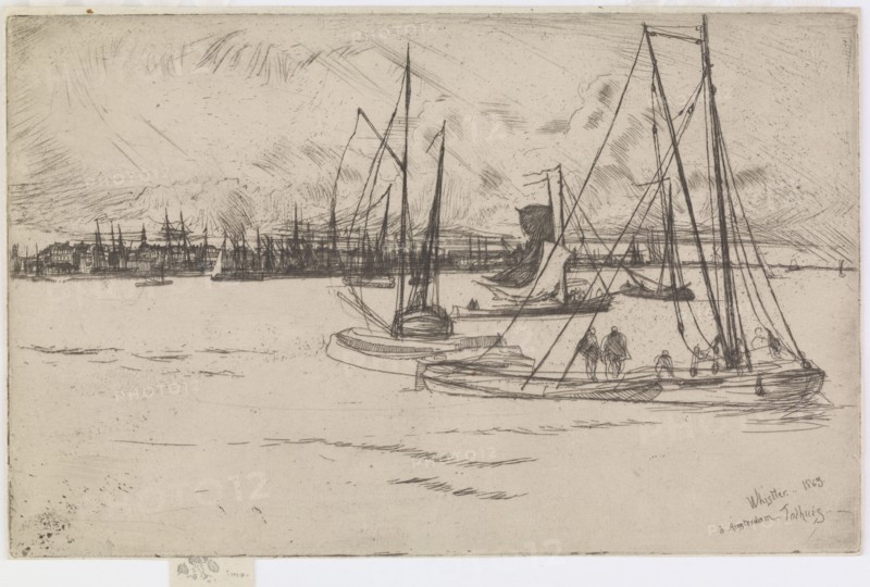 Amsterdam, from the Tolhuis, 1863. Creator: James Abbott McNeill Whistler.