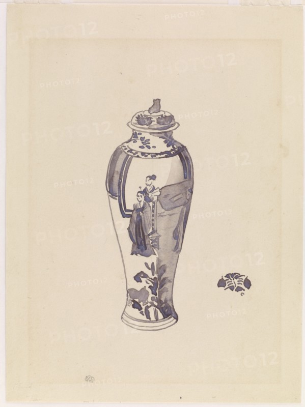 Vase with slightly bulging body, 1876-1878. Creator: James Abbott McNeill Whistler.