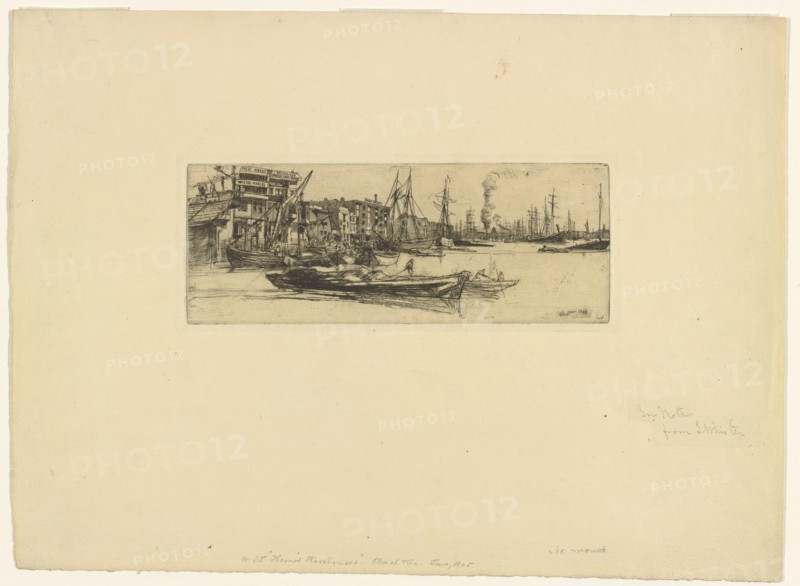 Thames Warehouses, 1859. Creator: James Abbott McNeill Whistler.