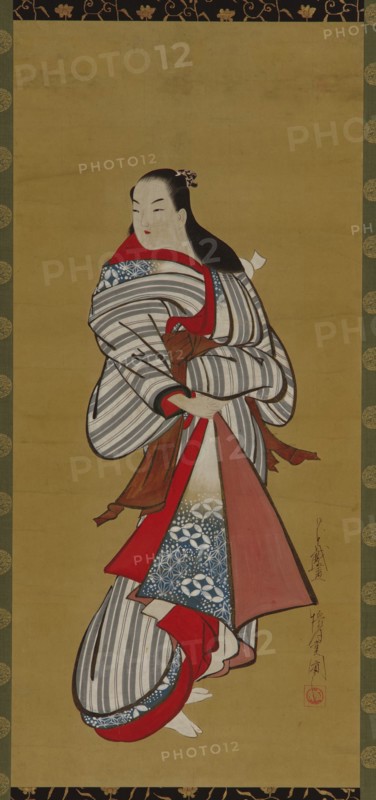 Yujo standing, Edo period, 1615-1868. Creator: Kaigetsudô Ando.