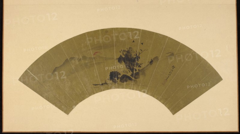 River and red sun, Edo period, early 19th century. Creator: Kano Isen'in.