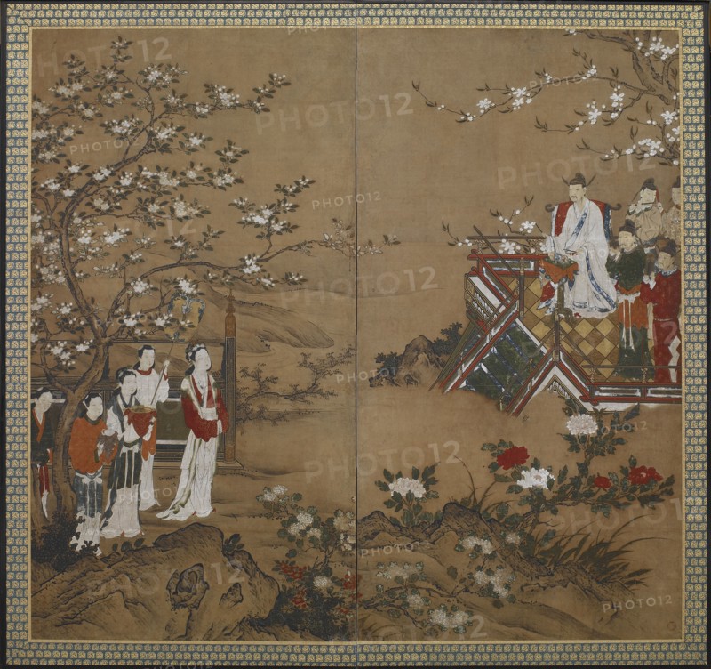 The Chinese emperor Ming Huang and Yang Kuei-fei, Edo period, early 17th century. Creator: Kano school.