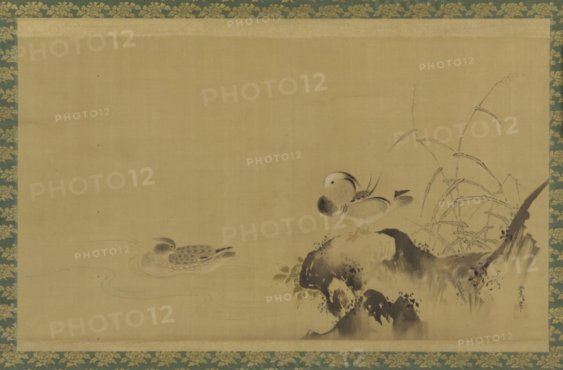 Mandarin ducks in a landscape, Edo period, mid 17th-early 18th century. Creator: Kanô Yôboku Tsunenobu.