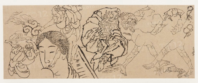 Miscellaneous studies, late 18th-early 19th century. Creator: Hokusai.