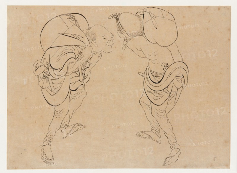 Laborers, late 18th-early 19th century. Creator: Hokusai.