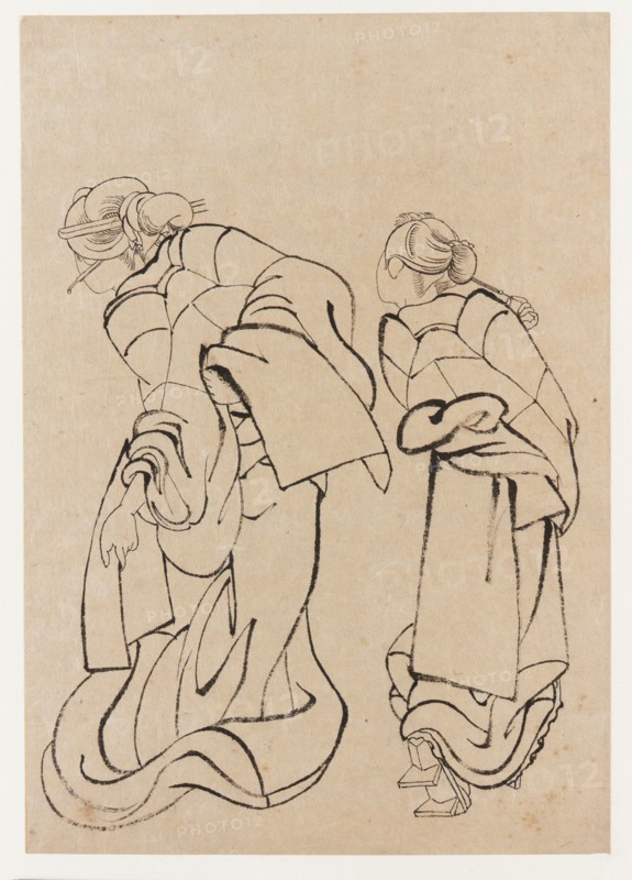 Two women, late 18th-early 19th century. Creator: Hokusai.