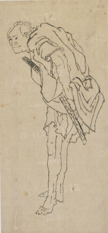 Standing man, late 18th-early 19th century. Creator: Hokusai.