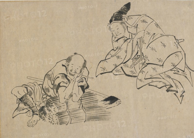 Peasant and noble, late 18th-early 19th century. Creator: Hokusai.